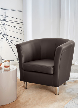 Sessel - Edler Sessel auf stabilem Holzgrundgestell, in Farbe SCHLAMM