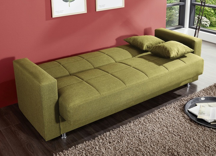 Schlafsofas - Klick-Klack-Sofa mit Dekokissen, in Farbe GRÜN Ansicht 2