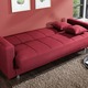 Schlafsofas - Klick-Klack-Sofa mit Dekokissen, in Farbe GRÜN – Farbe ROT – Ansicht 2