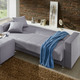 Schlafsofas - Klick-Klack-Sofa mit Hocker und Dekokissen, in Farbe BLAU – Farbe GRAU – Ansicht 2