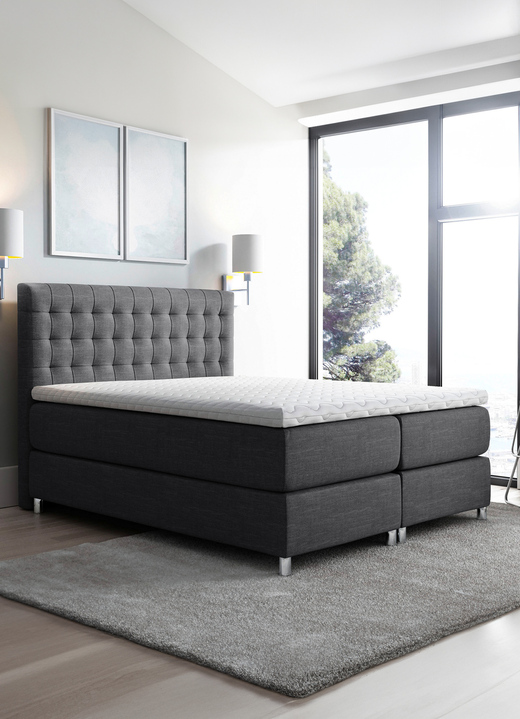 Boxspringbetten - Boxspringbett mit Topper, in Farbe ROT Ansicht 2