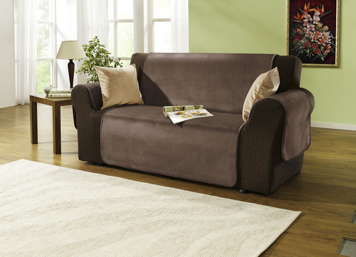 Sessel- & Sofaüberwürfe - Edel und angenehm: Rutschfeste Wohnaccessoires für Sie!, in Größe 101 (Sesselschoner 50x150 cm) bis 905 (2 Kissenbezüge, je 40x 40 cm), in Farbe SAND Ansicht 8