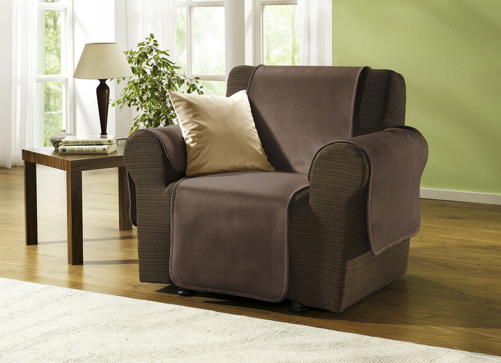 Sessel- & Sofaüberwürfe - Edel und angenehm: Rutschfeste Wohnaccessoires für Sie!, in Größe 101 (Sesselschoner 50x150 cm) bis 905 (2 Kissenbezüge, je 40x 40 cm), in Farbe SAND Ansicht 7