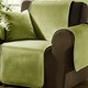 Sessel- & Sofaüberwürfe - Edel und angenehm: Rutschfeste Wohnaccessoires für Sie!, in Größe 101 (Sesselschoner 50x150 cm) bis 905 (2 Kissenbezüge, je 40x 40 cm), in Farbe SAND – Farbe GRÜN – Ansicht 2