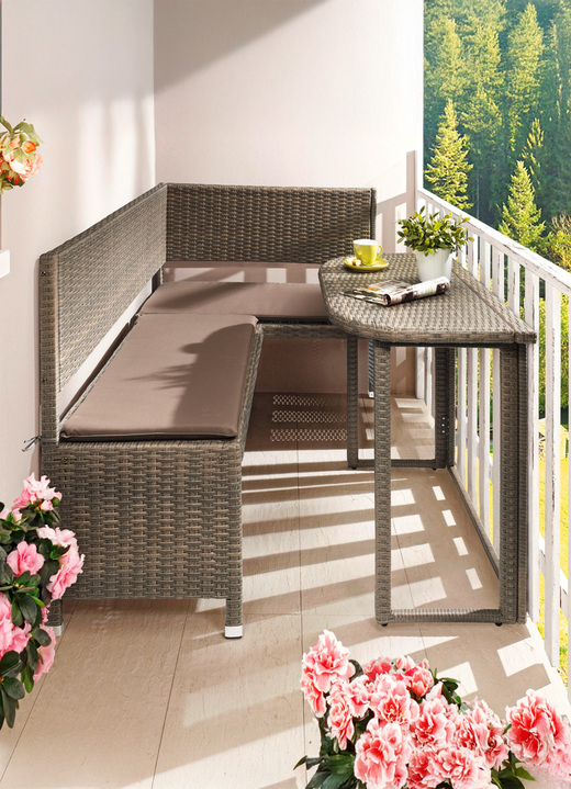 Gartenmöbel - Platzsparende Balkonmöbel-Serie, in Farbe GRAU, in Ausführung Sparset Ansicht 1