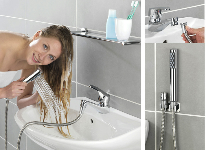 Badezimmeraccessoires - Waschbeckendusche Ansicht 2 Badezimmeraccessoires - Waschbeckendusche, in Farbe  Ansicht 2