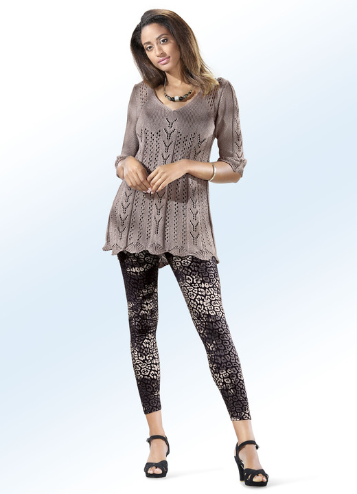 - Leggings, in Größe 034 bis 058, in Farbe SCHWARZ-TAUPE Ansicht 2