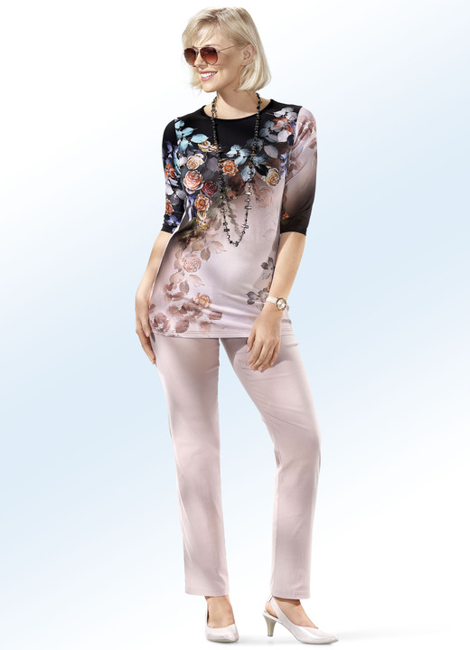 3/4-Arm - Shirt mit farbbrillantem Inkjet-Druck Ansicht 2 3/4-Arm - Shirt mit farbbrillantem Inkjet-Druck, in Größe 040 bis 060, in Farbe SCHWARZ-BUNT Ansicht 2