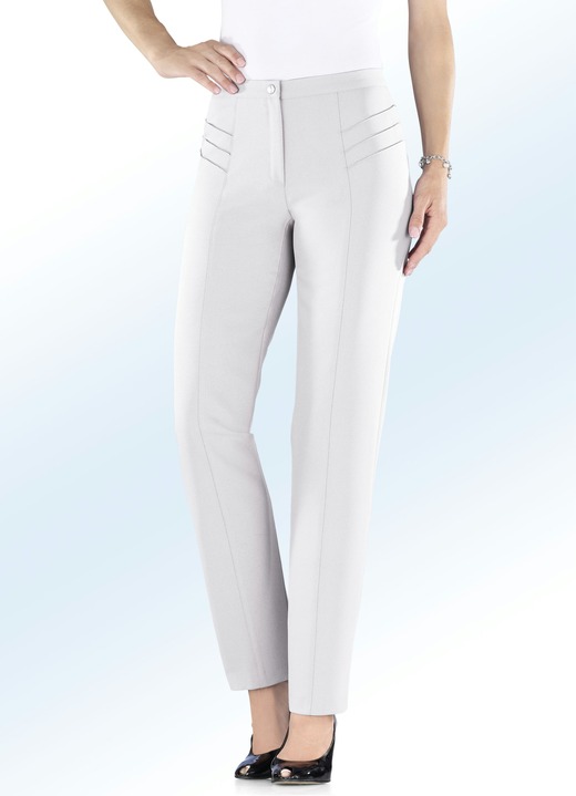 Hosen - Hose mit hübscher Biesenzier, in Größe 018 bis 245, in Farbe SCHWARZ Ansicht 2