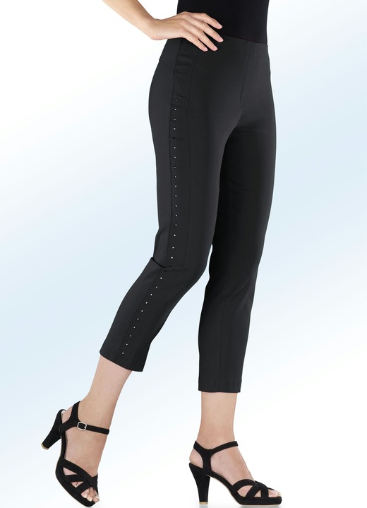 Hosen - 7/8-Hose mit Plättchenzier, in Größe 018 bis 054, in Farbe MARINE Ansicht 3