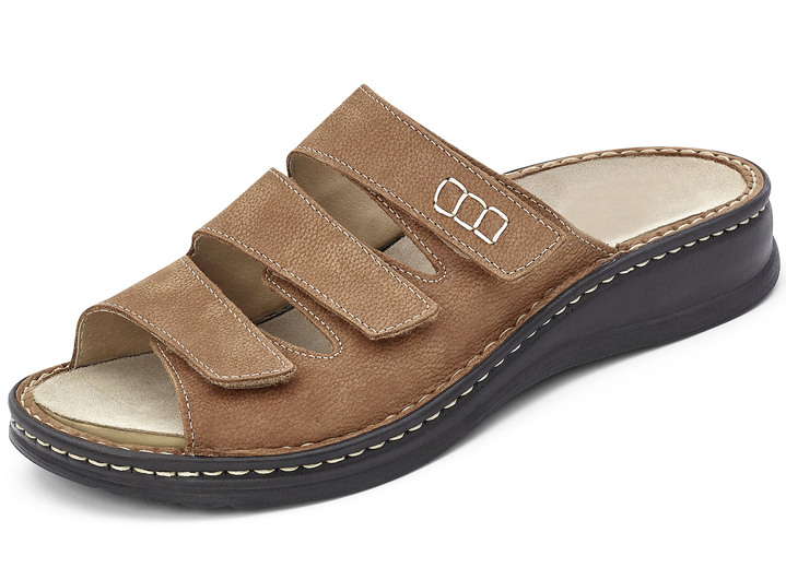 Sandalen & Pantoletten - Mubb, bequeme Herren-Pantoletten, Weite H, mit herausnehmbarem Fußbett, in Größe 040 bis 046, in Farbe SCHWARZ Ansicht 7