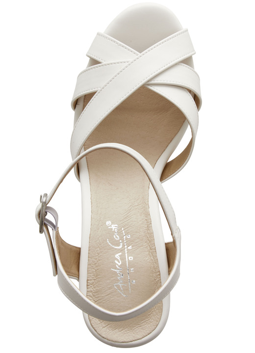 Sandaletten & Pantoletten - Andrea Conti Riemchen-Sandalette mit verdecktem Gummizug Ansicht 2 Sandaletten & Pantoletten - Andrea Conti Riemchen-Sandalette mit verdecktem Gummizug, in Größe 035 bis 041, in Farbe WEISS Ansicht 2