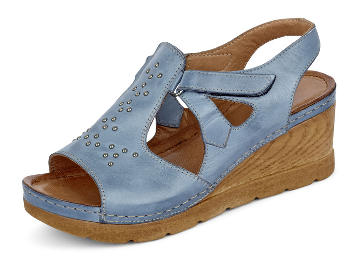- Sandalette mit Nietenzier, in Größe 036 bis 042, in Farbe JEANS
