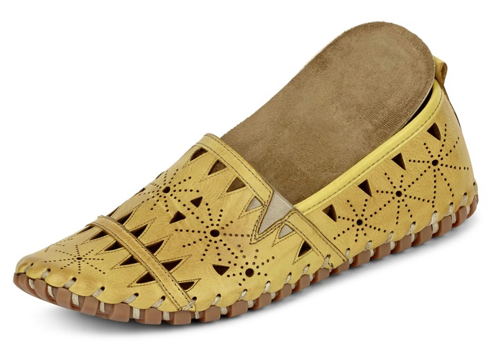 Slipper & Schnürschuhe - Gemini, sommerliche Damen-Slipper, Weite G, mit herausnehmbarem Fußbett Ansicht 6 Slipper & Schnürschuhe - Gemini, sommerliche Damen-Slipper, Weite G, mit herausnehmbarem Fußbett, in Größe 036 bis 042, in Farbe JEANS Ansicht 6