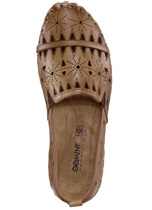 Slipper & Schnürschuhe - Gemini, sommerliche Damen-Slipper, Weite G, mit herausnehmbarem Fußbett, in Größe 036 bis 042, in Farbe COGNAC Ansicht 3