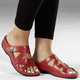 Sandaletten & Pantoletten - ELENA EDEN, bequeme Damen-Pantoletten, Weite G, mit Klettverschluss – Farbe ROT – Ansicht 4 Sandaletten & Pantoletten - ELENA EDEN, bequeme Damen-Pantoletten, Weite G, mit Klettverschluss, in Größe 036 bis 042, in Farbe COGNAC – Farbe ROT – Ansicht 4