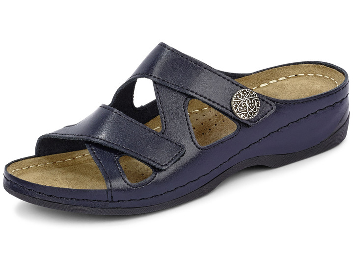 Sandaletten & Pantoletten - ELENA EDEN, bequeme Damen-Pantoletten, Weite G, mit Klettverschluss, in Größe 036 bis 042, in Farbe WEISS Ansicht 6