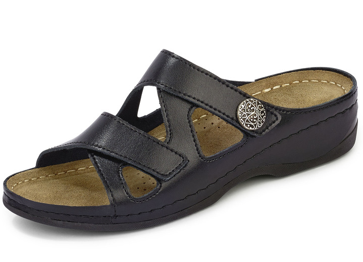 Sandaletten & Pantoletten - ELENA EDEN, bequeme Damen-Pantoletten, Weite G, mit Klettverschluss Ansicht 8 Sandaletten & Pantoletten - ELENA EDEN, bequeme Damen-Pantoletten, Weite G, mit Klettverschluss, in Größe 036 bis 042, in Farbe WEISS Ansicht 8