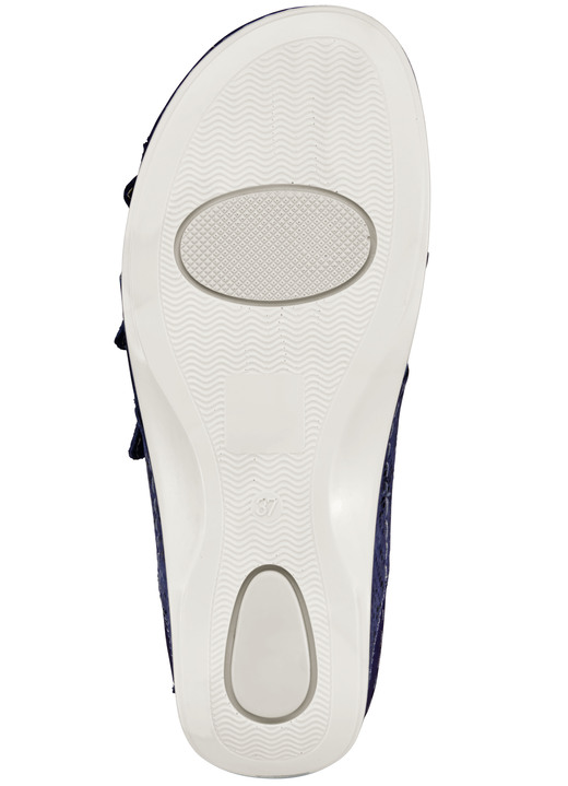 Sandaletten & Pantoletten - Mubb, bequeme Damen-Pantoletten, Weite H, mit herausnehmbarem Fußbett, in Größe 036 bis 042, in Farbe BLAU Ansicht 4