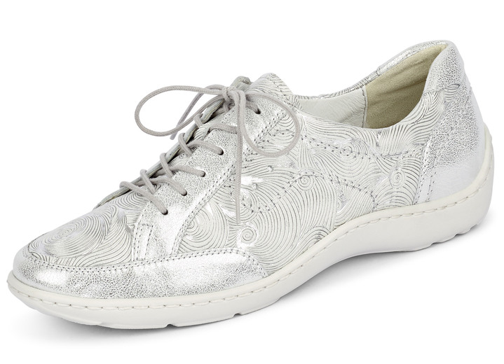 Slipper & Schnürschuhe - Waldläufer, elegante Damen-Schnürschuhe, Weite H, mit herausnehmbarem Fußbett, in Größe 4 bis 8 1/2, in Farbe MATTSILBER Ansicht 1