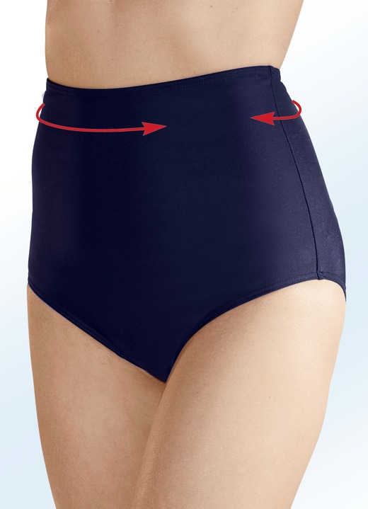 Tankinis - Zweierpack Bikinihosen, hoch geschnitten, mit formendem Vorderfutter Ansicht 2 Tankinis - Zweierpack Bikinihosen, hoch geschnitten, mit formendem Vorderfutter, in Größe 038 bis 054, in Farbe 1X SCHWARZ, 1X MARINE Ansicht 2
