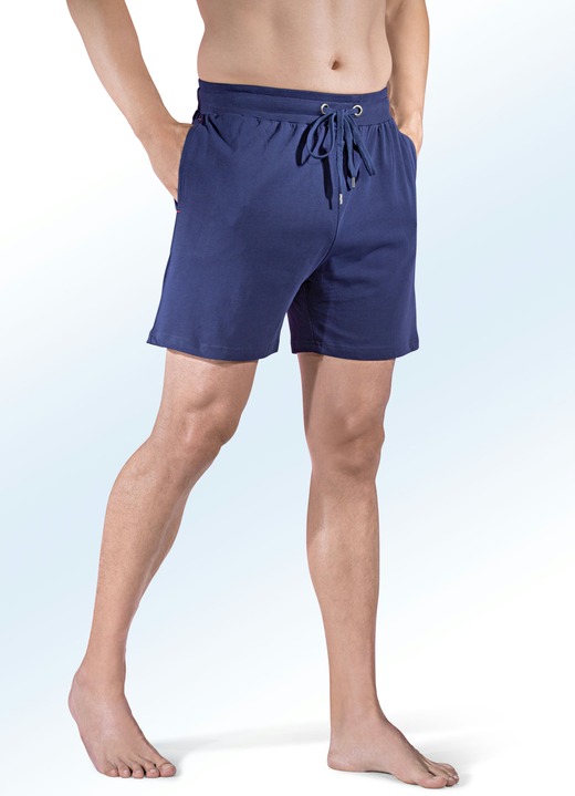 Shortys - Zweierpack Schlaf- und Freizeithosen kurz mit Durchzugsband, in Größe 046 bis 062, in Farbe 1X SCHWARZ, 1X GRAFIT Ansicht 3