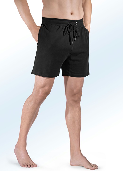 Shortys - Zweierpack Schlaf- und Freizeithosen kurz mit Durchzugsband, in Größe 046 bis 062, in Farbe 1X PETROL, 1X ANTHRAZIT Ansicht 5