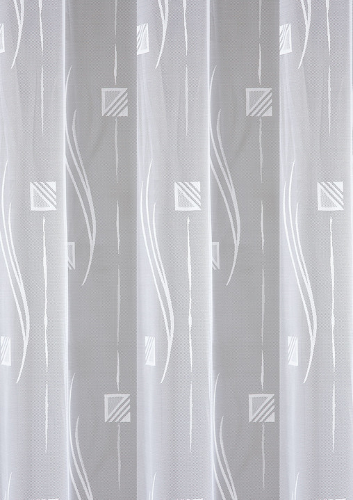 Klassisch - Store mit Karomuster Ansicht 2 Klassisch - Store mit Karomuster, in Größe 160 (145x300 cm) bis 298 (245x600 cm), in Farbe WEISS Ansicht 2