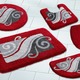 Badgarnituren - Badgarnitur mit 20 mm Florhöhe von Grund, in Größe 100 (Vorleger halbrund, 50/ 80 cm) bis 109 (Hänge-WC-Vorleger, 50/ 50 cm), in Farbe ROT-GRAU – Farbe ROT-GRAU – Ansicht 2