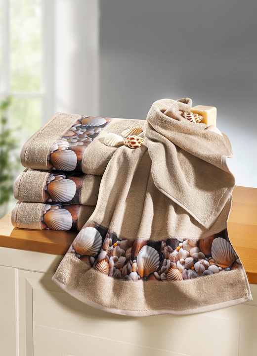 Handtücher - Frottier-Serie aus 100% Baumwolle, in Größe 200 (1 Handtuch, 50x100 cm) bis 205 (5-teiliges Sparset), in Farbe BEIGE