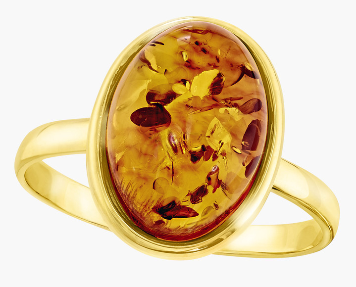 Ringe - Klassischer Damenring mit echt Bernstein, in Größe 160 bis 220, in Farbe  Ansicht 2