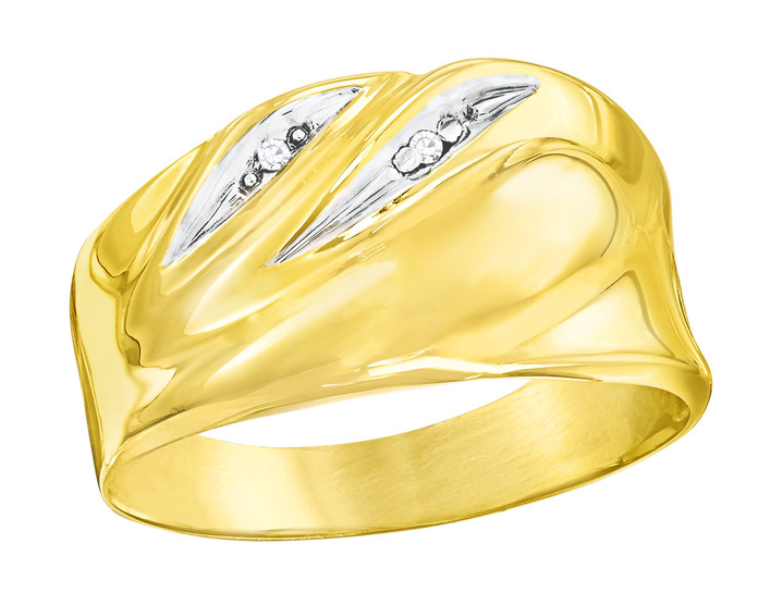 - Damenring in Bicolor mit 1 Diamant, in Größe 160 bis 220, in Farbe  Ansicht 2