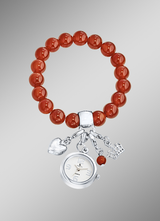 Zugband - Edelstein-Armband mit Charms, in Farbe , in Ausführung Echt Karneol Ansicht 1