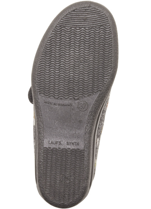 - Hausschuh mit anatomisch geformtem Fußbett, in Größe 036 bis 042, in Farbe GRAU-BUNT Ansicht 3