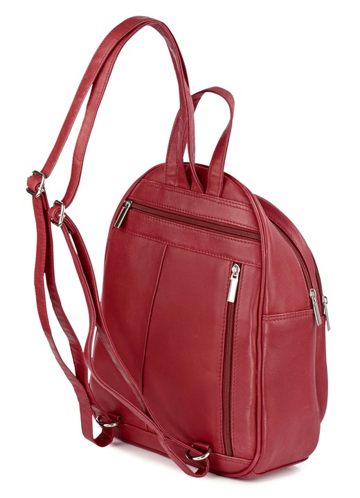 Taschen - Laurina, Rucksack, Damen, mit zwei verstellbaren Umhängeriemen, in Farbe RUBINROT Ansicht 2