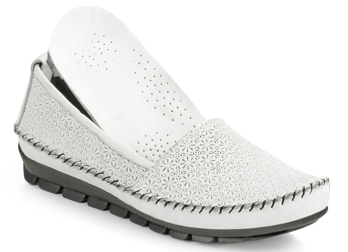 Slipper & Schnürschuhe - Gemini Mokassin-Slipper mit toller Prägung, in Größe 036 bis 042, in Farbe JEANSBLEU Ansicht 4