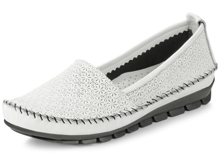 Slipper & Schnürschuhe - Gemini Mokassin-Slipper mit toller Prägung, in Größe 036 bis 042, in Farbe JEANSBLEU Ansicht 3