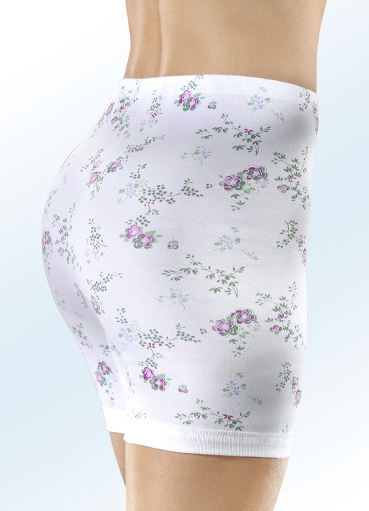 Schlüpfer - Fünferpack Schlüpfer mit auswechselbarem Gummizug, in Größe 040 bis 060, in Farbe WEISS-BUNT BEDRUCKT Ansicht 2