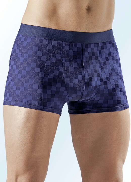 Herrenwäsche - Zweierpack Pants mit Karostruktur, in Größe 3XL (9) bis XXL (8), in Farbe MARINE