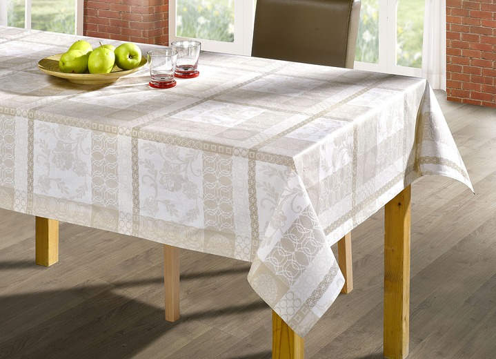 Heimtextilien - Tischdecke aus 100% Baumwolle mit Acryl-Versiegelung Ansicht 5 Heimtextilien - Tischdecke aus 100% Baumwolle mit Acryl-Versiegelung, in Größe 110 (Tischdecke, 110/140 cm) bis 190 (Tischdecke oval, 140/190 cm), in Farbe TERRA Ansicht 5