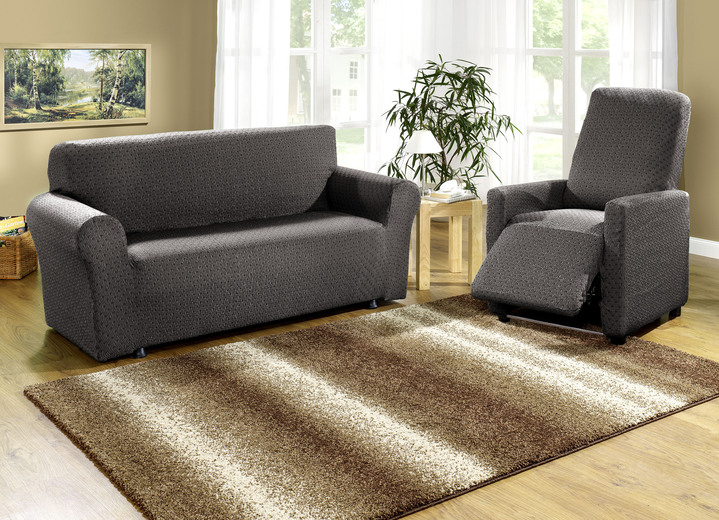 Sessel- & Sofaüberwürfe - Stretchbezüge mit schöner Strukturierung Ansicht 24 Sessel- & Sofaüberwürfe - Stretchbezüge mit schöner Strukturierung, in Größe 101 (Sesselbezug) bis 115 (Stuhlbezüge, 4er-Set), in Farbe GRÜN Ansicht 24