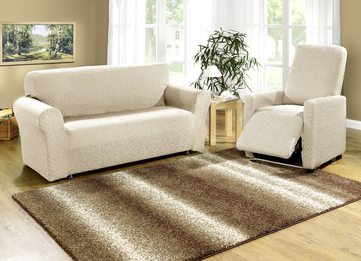 Sessel- & Sofaüberwürfe - Stretchbezüge mit schöner Strukturierung Ansicht 27 Sessel- & Sofaüberwürfe - Stretchbezüge mit schöner Strukturierung, in Größe 101 (Sesselbezug) bis 115 (Stuhlbezüge, 4er-Set), in Farbe GRÜN Ansicht 27