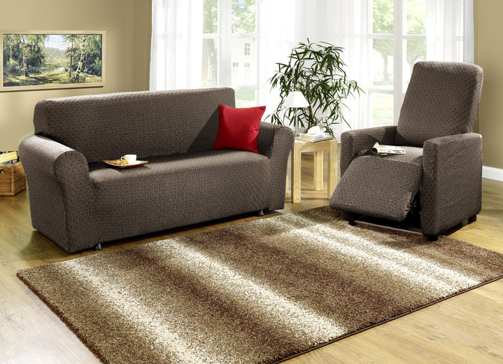 Sessel- & Sofaüberwürfe - Stretchbezüge mit schöner Strukturierung Ansicht 17 Sessel- & Sofaüberwürfe - Stretchbezüge mit schöner Strukturierung, in Größe 101 (Sesselbezug) bis 115 (Stuhlbezüge, 4er-Set), in Farbe GRÜN Ansicht 17