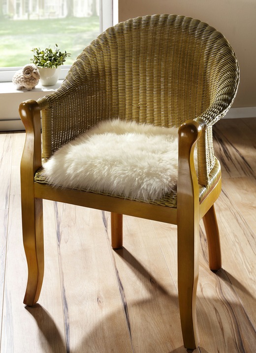 Wohnaccessoires - Merino-Lammfell-Sitzauflage in Tierform, in Farbe BEIGE Ansicht 2