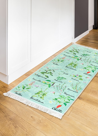 Modern - Strapazierfähige Küchenläufer und Teppiche, in Größe 101 (Brücke, 50/80 cm) bis 306 (Teppich, Ø 180 cm), in Farbe MINT – Farbe MINT – Ansicht 