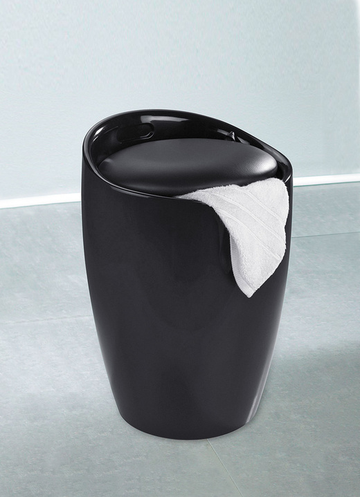 Badezimmeraccessoires - Sitzhocker mit Stauraum Ansicht 3 Badezimmeraccessoires - Sitzhocker mit Stauraum, in Farbe PETROLBLAU Ansicht 3