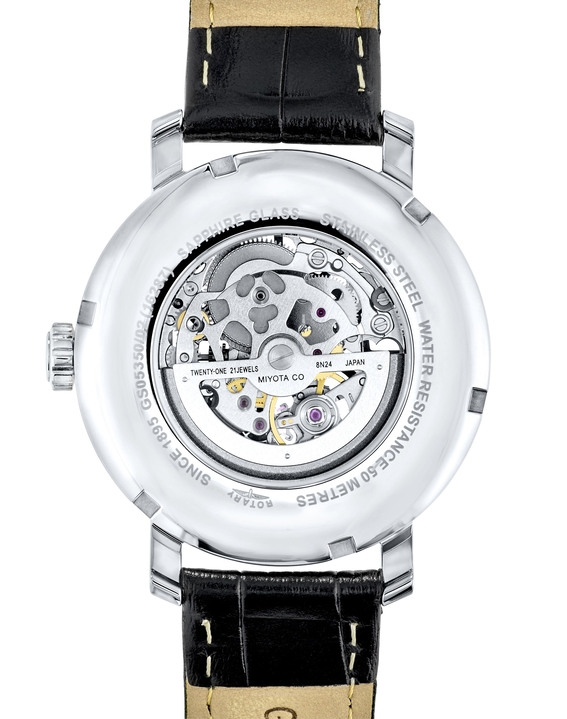 Mechanikuhren / Automatikuhren - Klassische Automatik-Herrenuhr mit sichtbarem Werk, in Farbe SILBER Ansicht 3