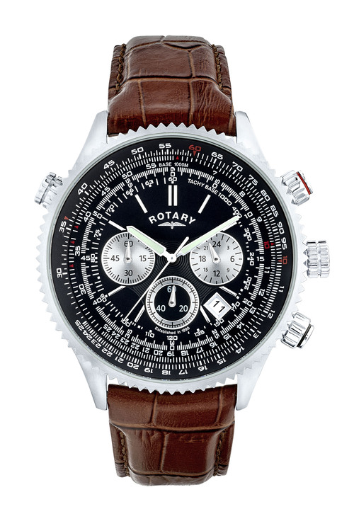 - Klassischer Chronograph mit Edelstahlgehäuse, in Farbe SCHWARZ Ansicht 2