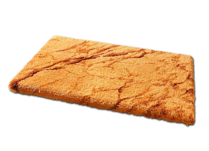 Badgarnituren - Badgarnitur von Grund mit Marmor-Dessin, in Größe 100 (Vorleger halbrund, 50x 80 cm) bis 112 (Motiv-WC-Deckelbezug, 47x 50 cm), in Farbe TÜRKIS Ansicht 4