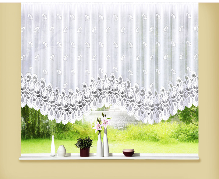 Klassisch - Traumhafter Bogenstore, in Größe 136 (H100xB300 cm) bis 165 (H145xB600 cm), in Farbe WEISS Ansicht 2